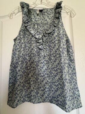 Old Navy Blue Floral Sleeveless Blouse XS